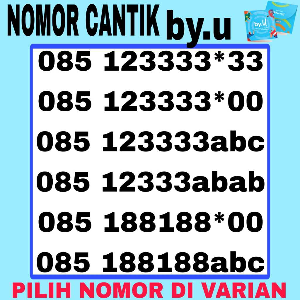 NOMOR CANTIK KARTU PERDANA by.U Telkomsel