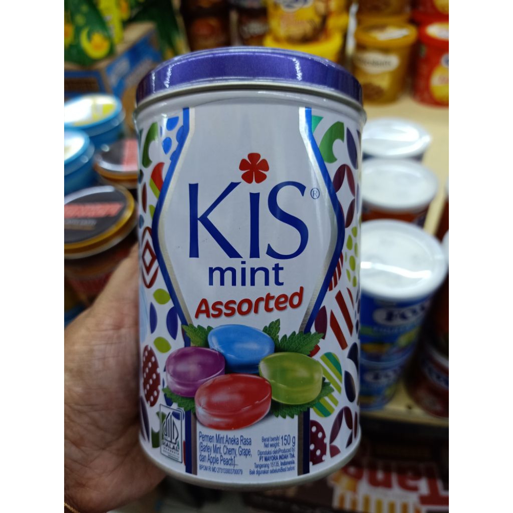 permen kiss mint aneka rasa kaleng 150g