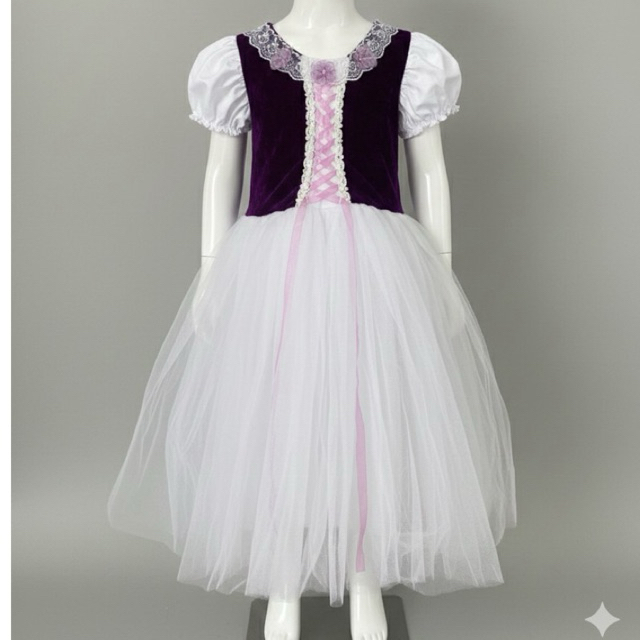 gaun rapunzel anak perempuan gown princess costume