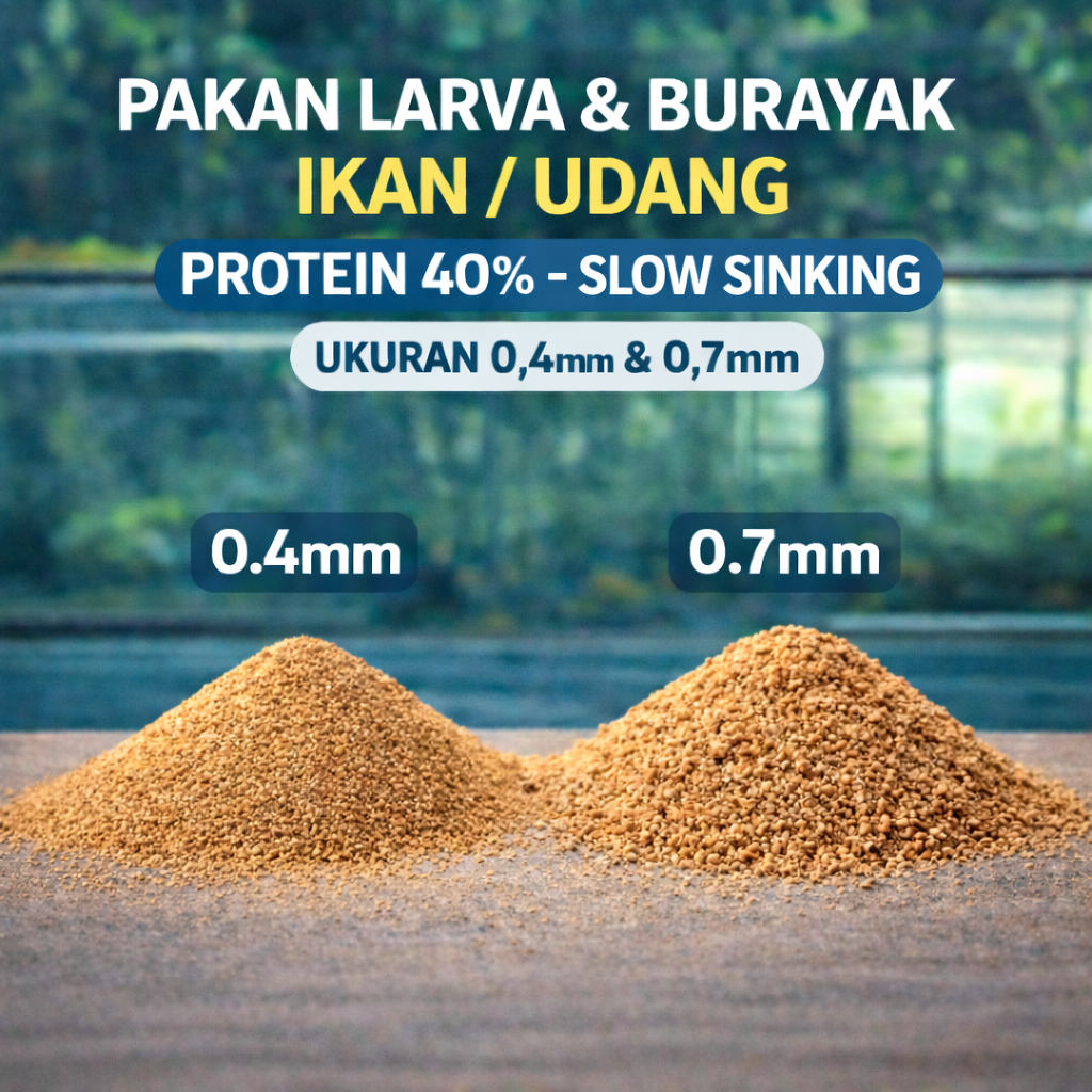 Pakan burayak larva bibit ikan kecil lele nila gurame patin bandeng ikan mas ikan hias kecil micro (