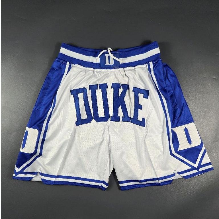 BORDIR Celana Basket JD Duke University Putih Biru Basketball Shorts