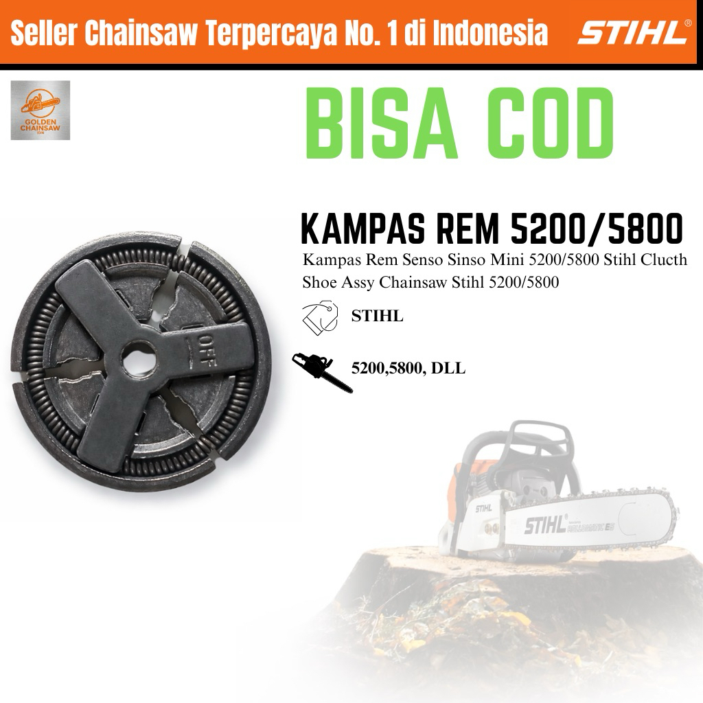 Kampas Rem Senso Sinso Mini 5200/5800 Stihl Clucth Shoe Assy Chainsaw Stihl 5200/5800
