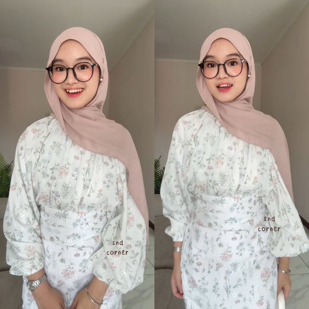 QUIRA RUFFLE BLOUSE | ATASAN WANITA BAHAN KATUN BORDIR MOTIF BUNGA BLUS PREMIUM RAYA COLLECTION
