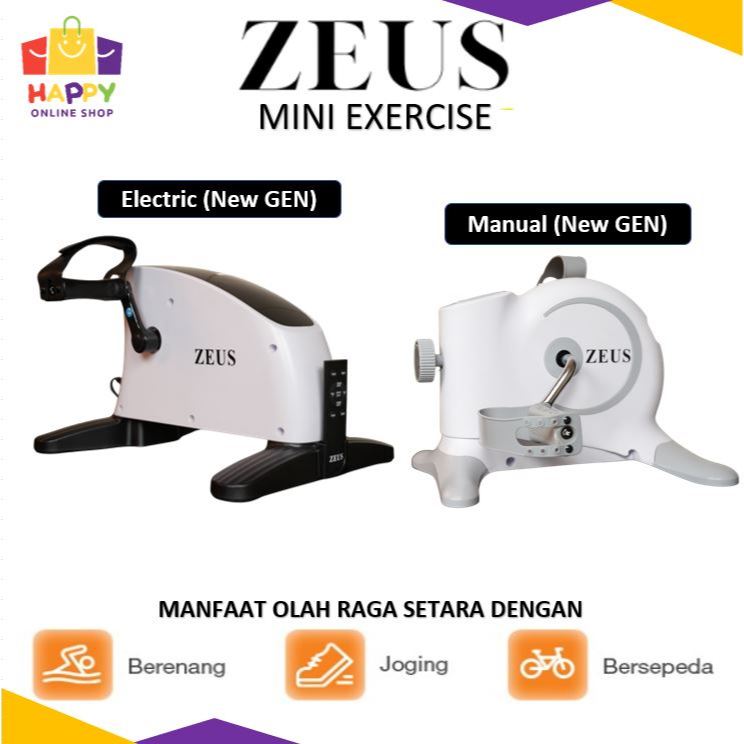 Zeus Mini Electric Exercise Bike Sepeda Terapi Statis