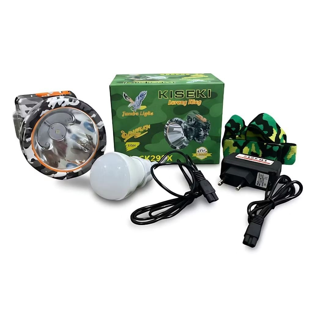 senter kepala LED KISEKI CK-SK299X 300W ( gratis bholam) / headlamp outdoor camping WATER PROOF