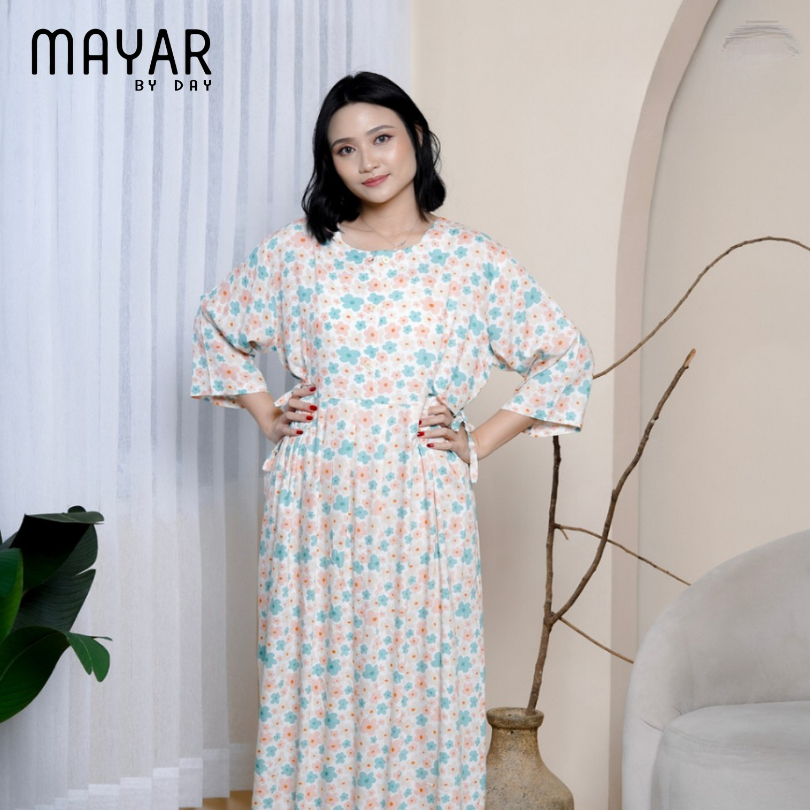 MAYAR Daster SEIKA DRESS 7/8 Series Dress Busui Friendly Lengan Pendek Rayon Motif Premium