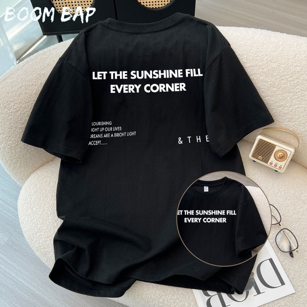 BOOMBAP American retro Style T-shirt Oversize Original I Kebahagiaan sinar matahari  Print top| Kaos