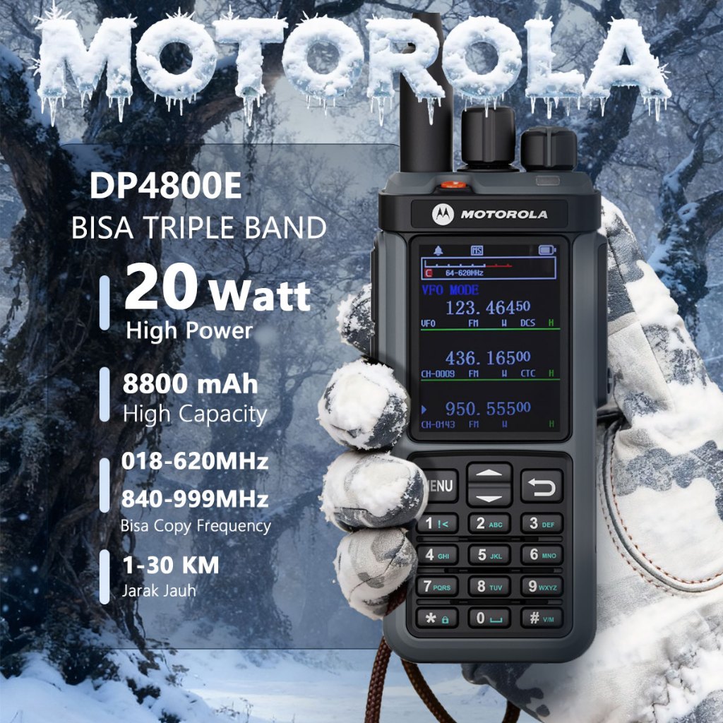 HT Motorola Handy Talky DP4800E Long Range 30KM 800hz 20W 8800mAh IP54 Waterproof 1024 Channels UHF/