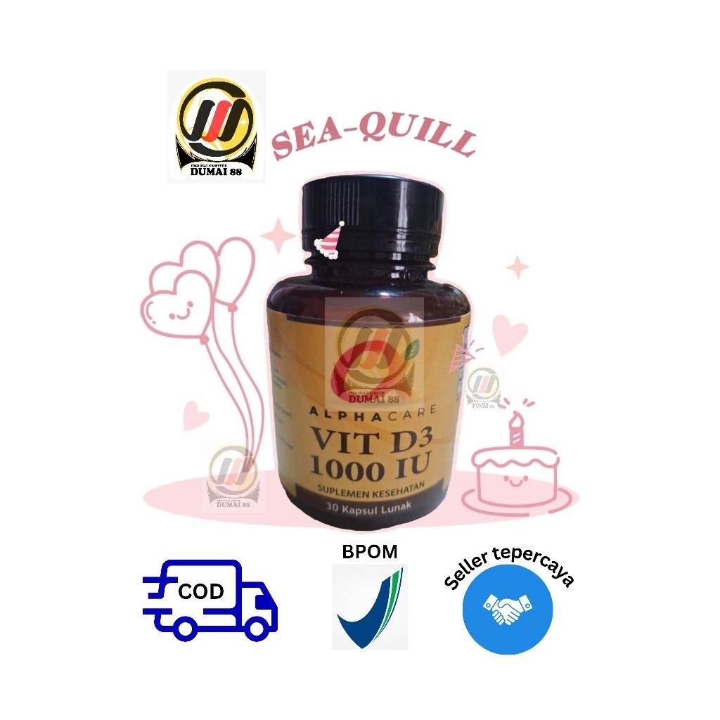 Seaquill alphacare vit D3 1000 IU 30 kapsul lunak