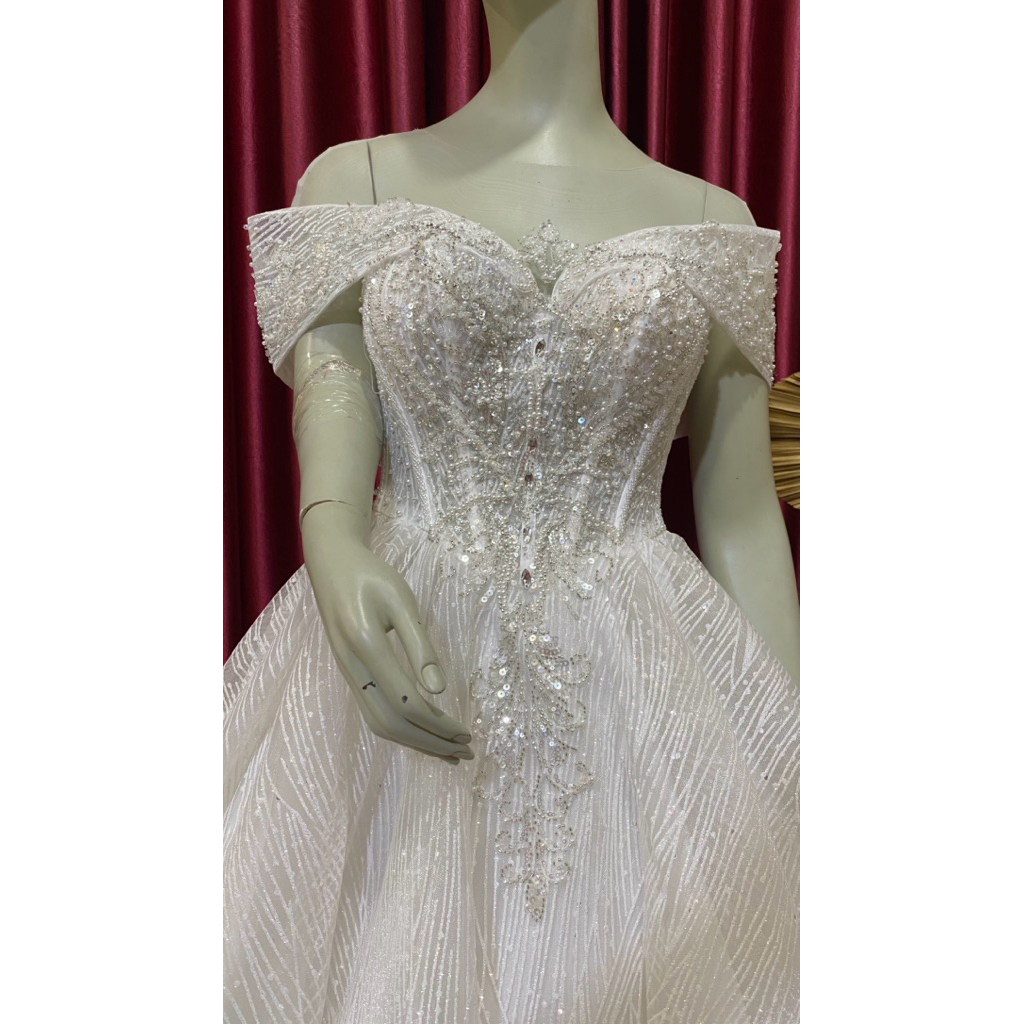 Gaun Pengantin Sabrina  Putih bersih 86