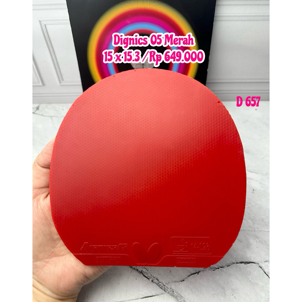 second karet tenis meja pingpong butterfly dignics 05 Merah original market japan