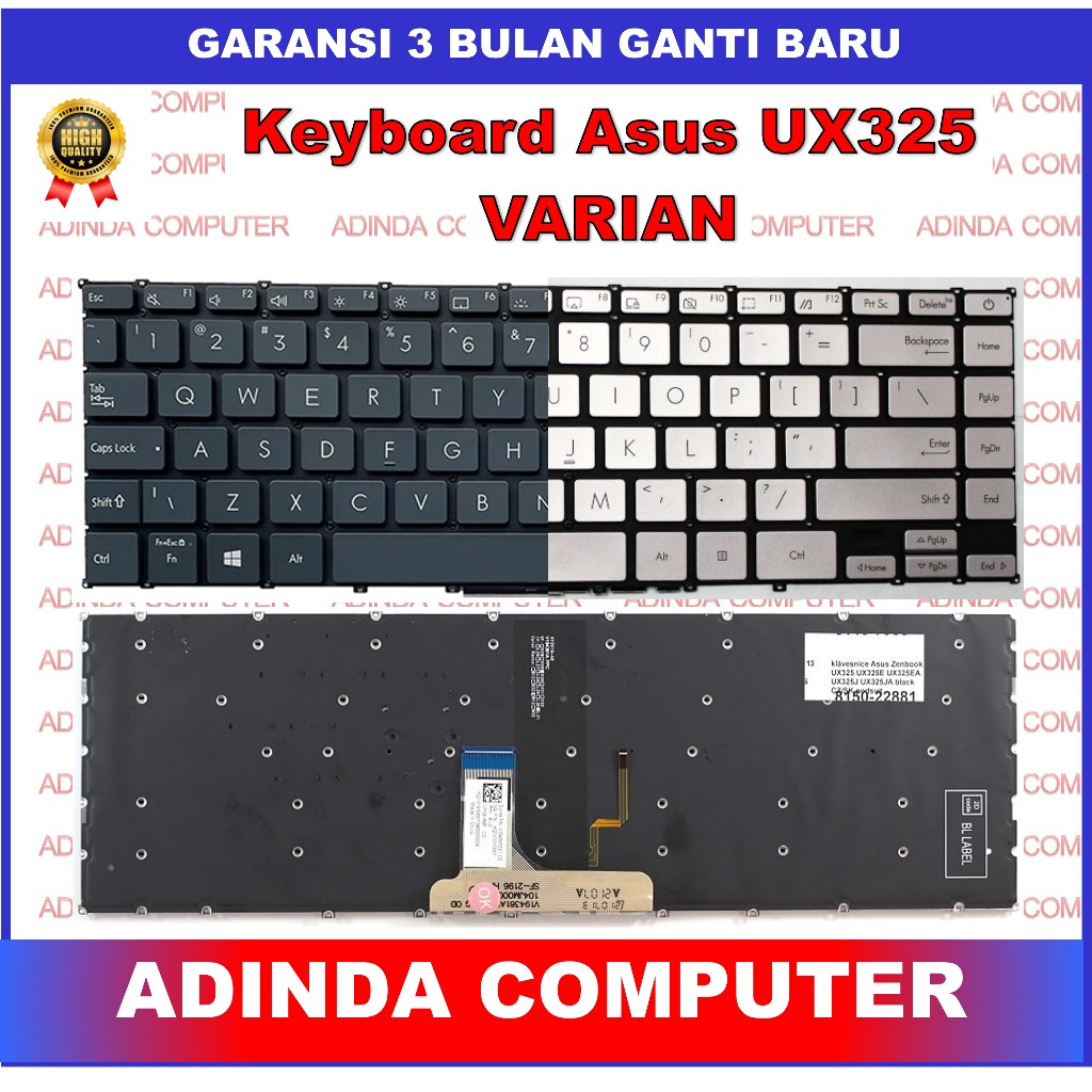 Keyboard Asus Zenbook 13 UX325 UM325 UM325SA UM325S UM325U UM325UA UM325UAZ Backlight 4 Pin