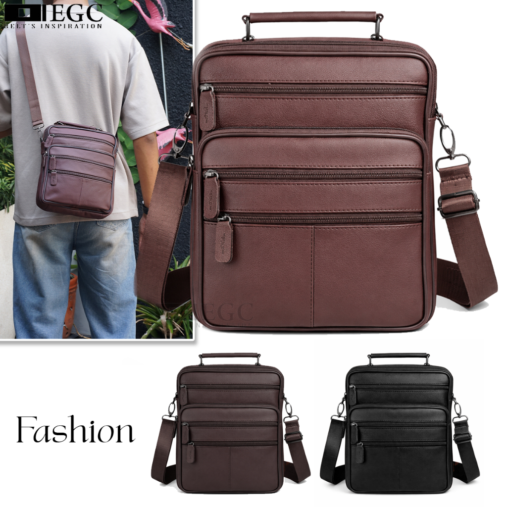 TAS PINGGANG KULIT PRIA / TAS BAHU PRIA BESAR / TAS PRIA FORMAL - 9123 C