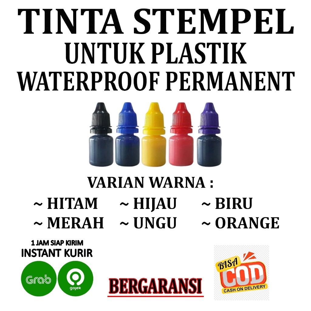 TINTA PERMANEN/TINTA STEMPEL PLASTIK/TINTA STEMPEL STEROFOAM/TINTA TAHAN AIR/TINTA STEMPEL SEMUA BER