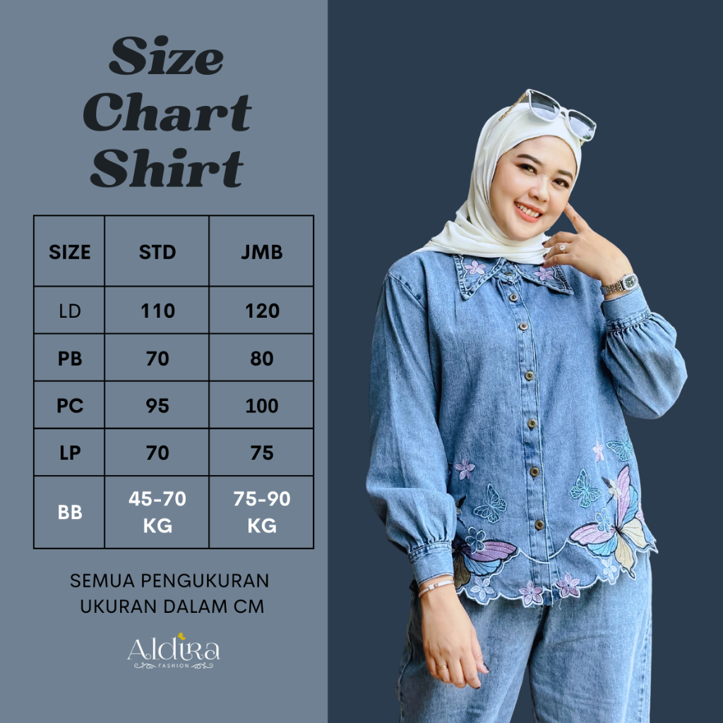 Aldira Oneset Jeans Bordir wanita premium- Setcel Jeans Pakaian wanita Bordir terbaru 2026- Oneset B