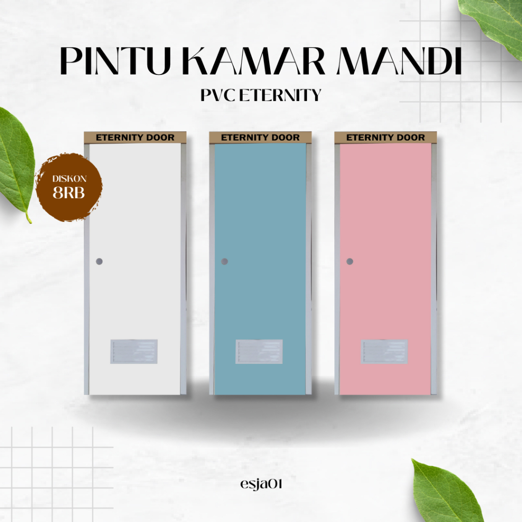 Pintu PVC Kamar Mandi Eternity Premium High Quality Ukuran 70x195 Kuat Awet