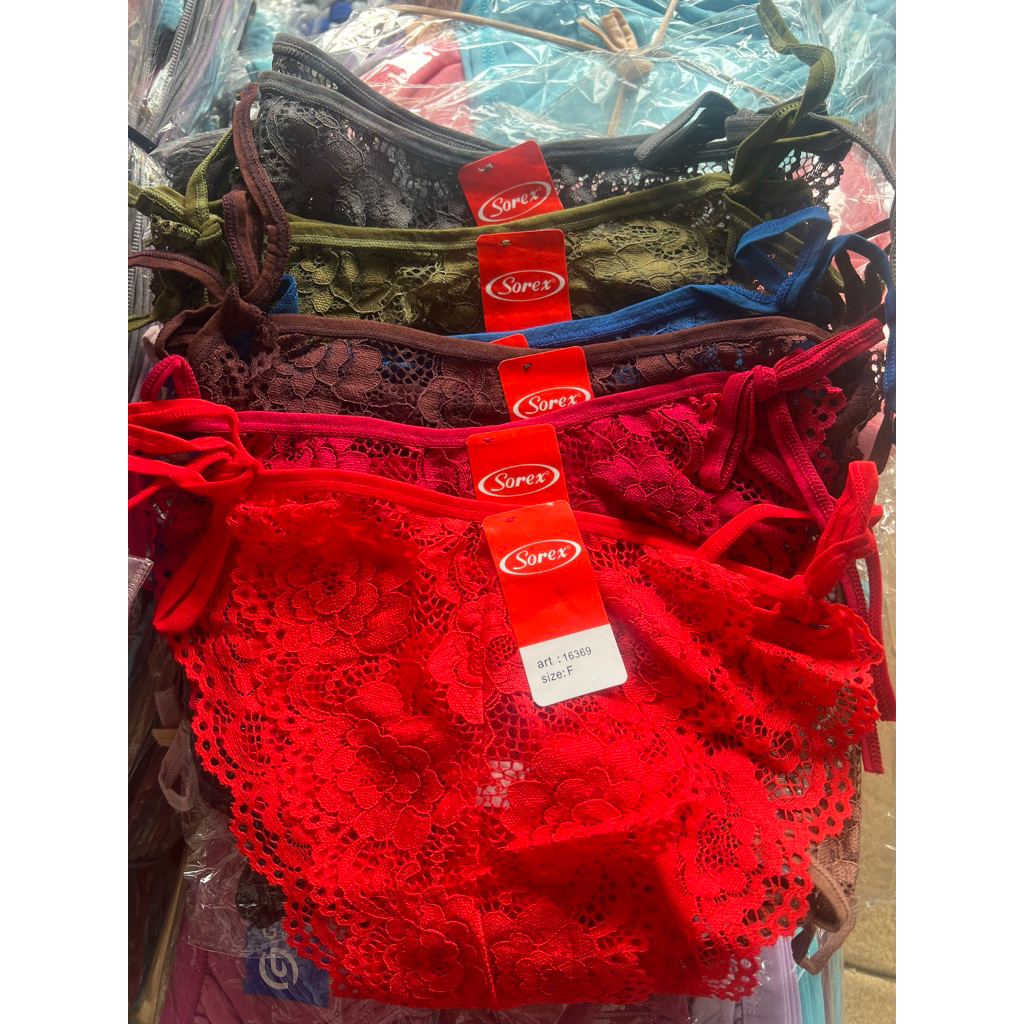 3 PCS CD SOREX TALI ART. 16369 CELANA DALAM BRUKAT WANITA HALUS