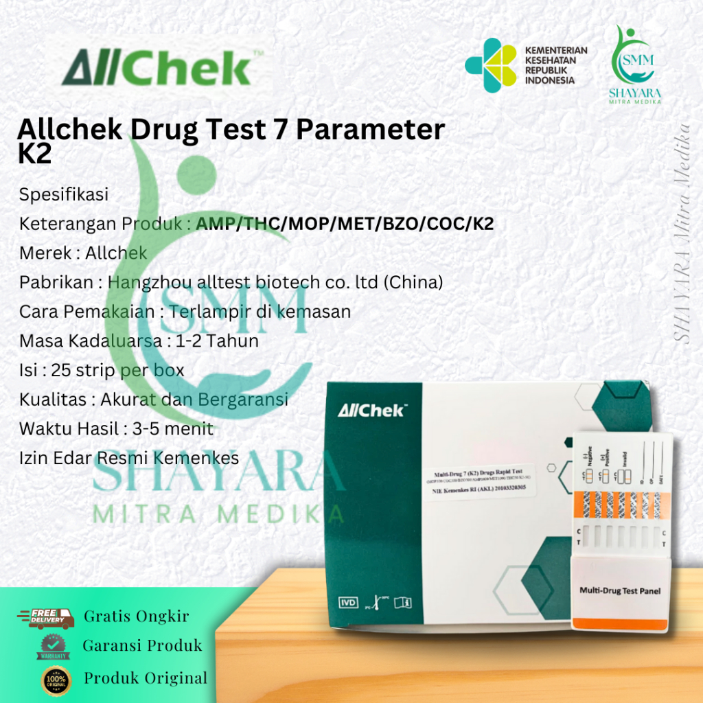 Allchek Multi Test Parameter 7 ( K2 ) isi 25 test // Tes Urin