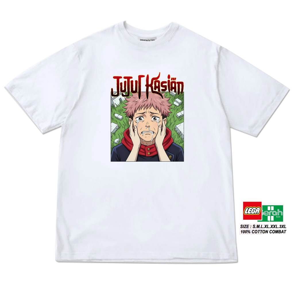 kaos anime jujutsu kaisen Parodi JUJUR KASIAN versi Yuji Itadori 100% katun combat bonus stiker