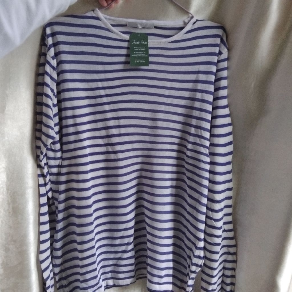 prelove atasan rajut salur biru