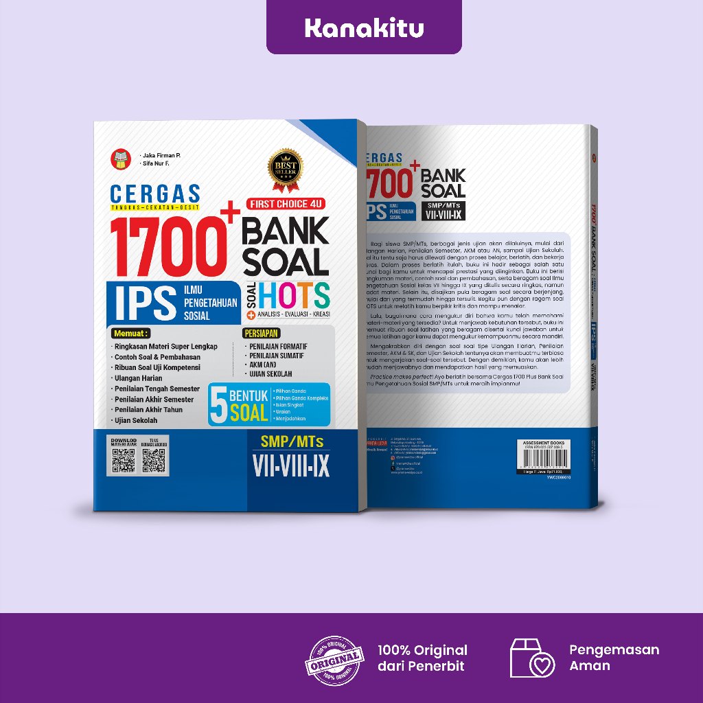 Buku Cergas 1700+ Bank Soal IPS SMP | Buku Latihan Soal SMP