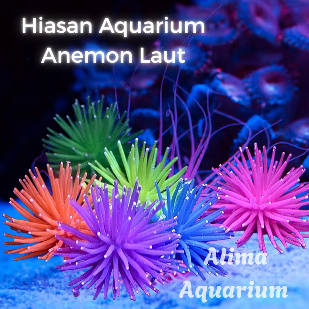 HIASAN AQUARIUM ANEMON LAUT ANEMON SILICONE JELLY GLOW IN THE DARK