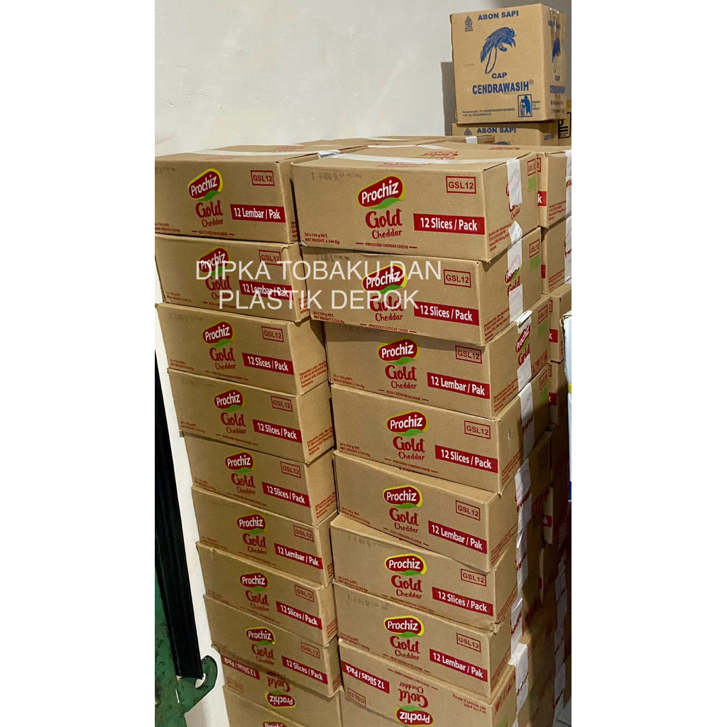 prochiz keju slice gold isi 12 ukuran 1 dus 1 karton isi 24 pack slice isi 2 per dus karton grosir i