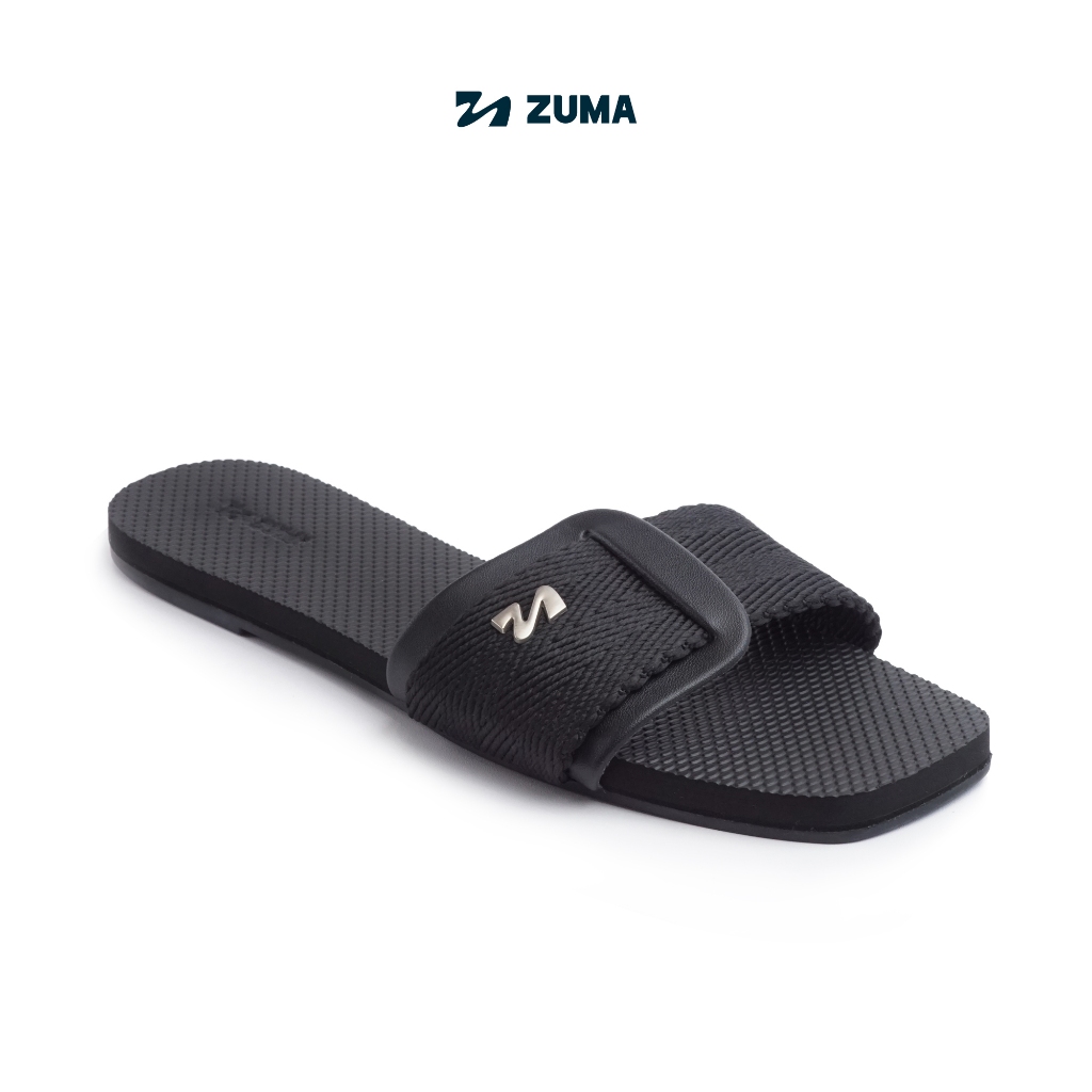 Zuma Merci - Black / Sandal Wanita / Sandal Slop / Sandal Fashion Wanita