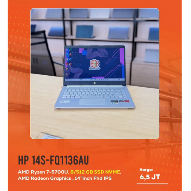 HP 14S-FQ1136AU  Ryzen 7 5700U 8/512 GB