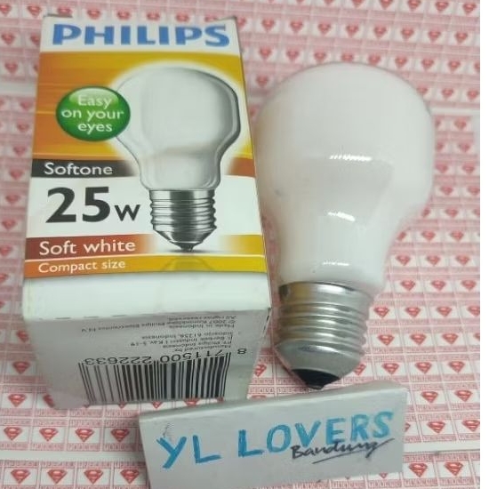 Bohlam softone philips 25w/ softone philips 25w/ Bohlam susu 25w/ Lampu pijar doff 25w