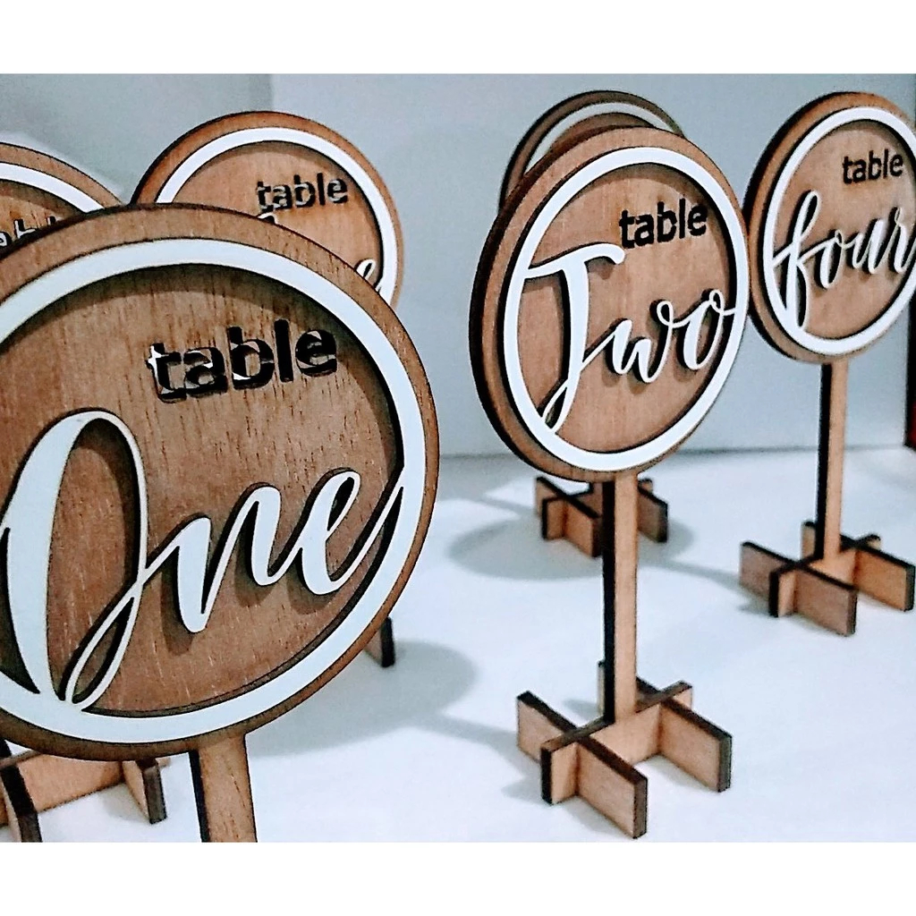 Nomor Meja / Table Number Kayu Restoran / Cafe Design Unik