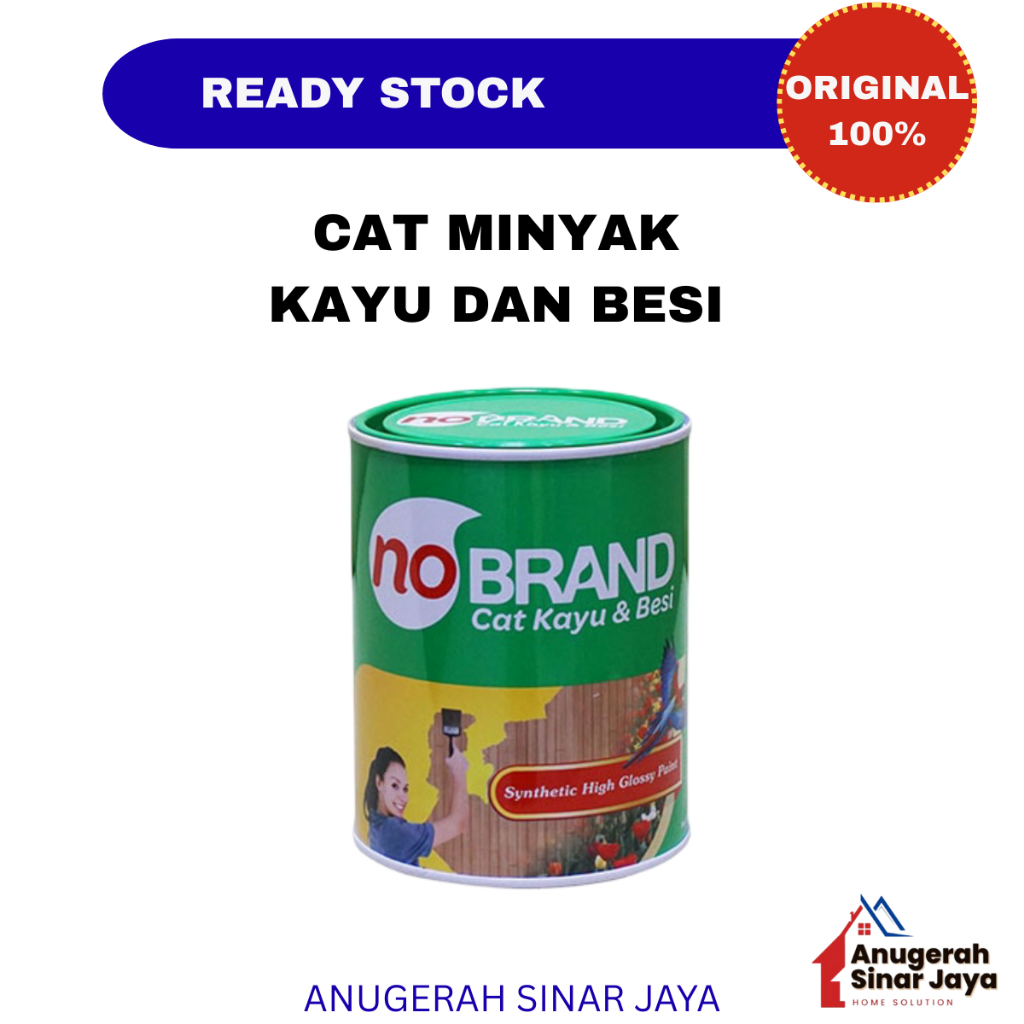 Cat Minyak Kayu dan Besi No Brand Kemasan 0,8 Kg / Cat Minyak Merk No Brand