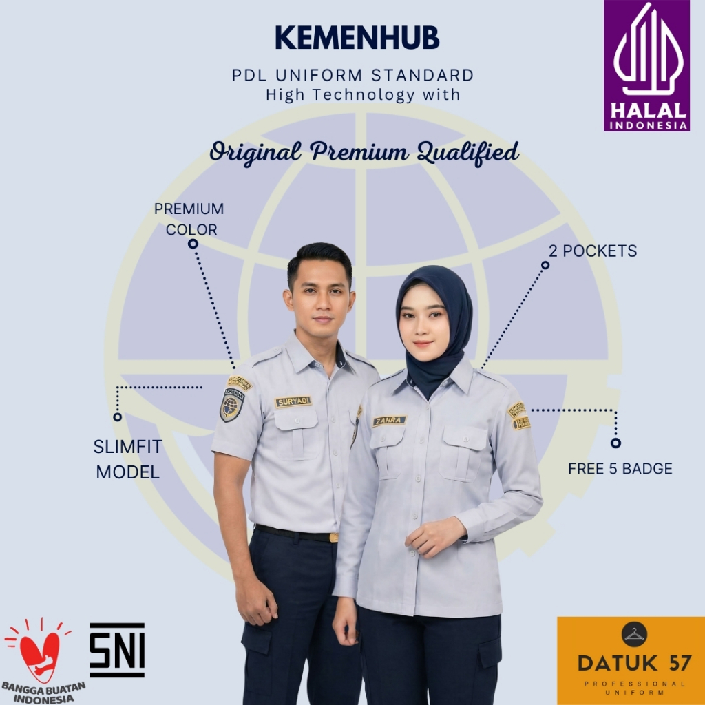 Original Premium by Datuk57 : Seragam Kemeja PDL Dishub Kemenhub Kementerian Perhubungan Laut Darat 