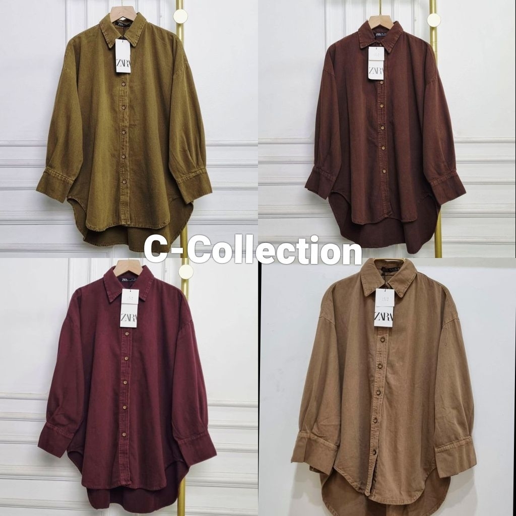 ATASAN KEMEJA WANITA PREMIUM ZARA/KEMEJA OVERSIZE JEANS PREMIUM ZARA