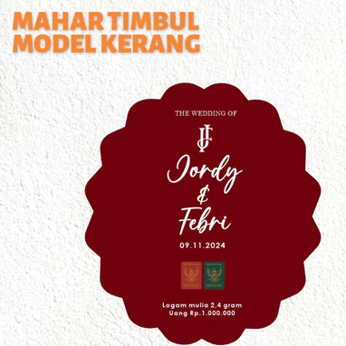 Mahar Model Kerang Akrilik Dekorasi Mahar Akrilik Huruf Timbul