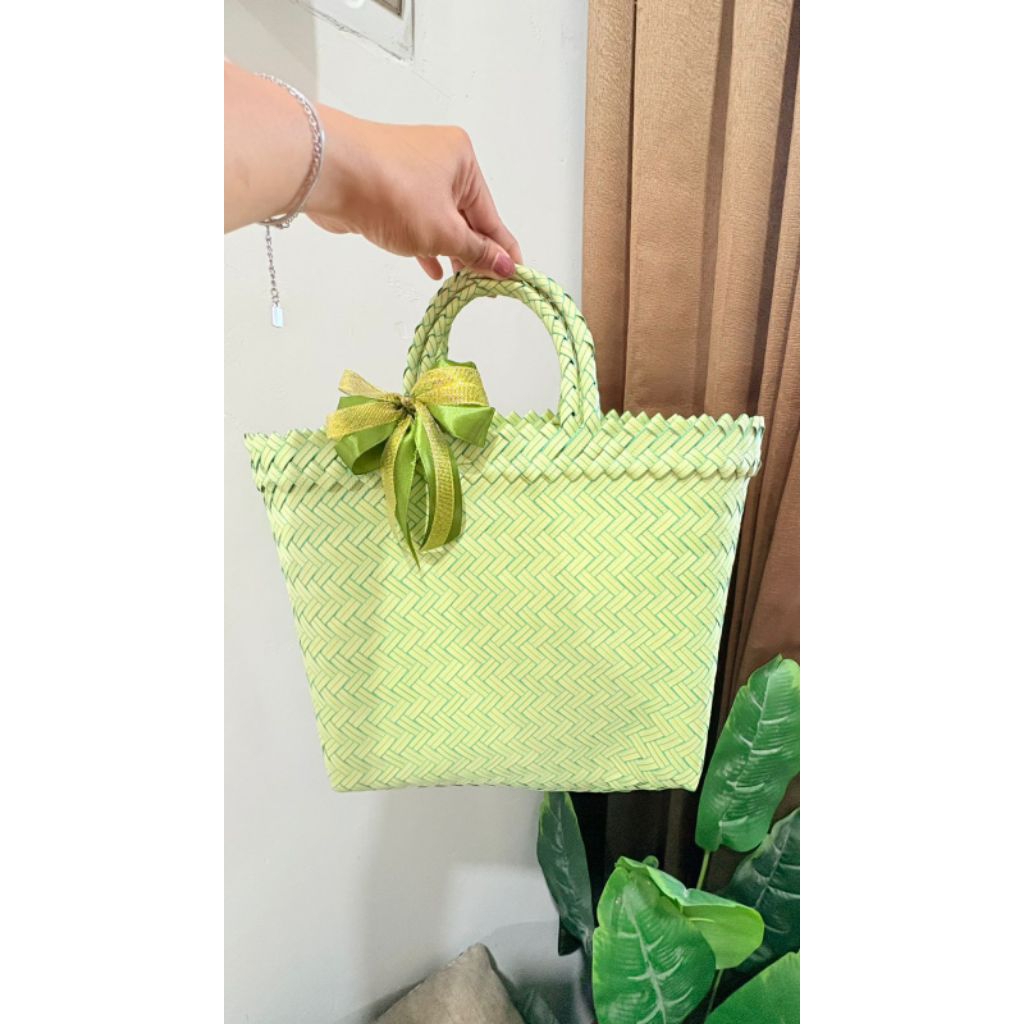 Tas Anyaman/Tas Belanja Bahan Plastik tebal cocok untuk Hampers