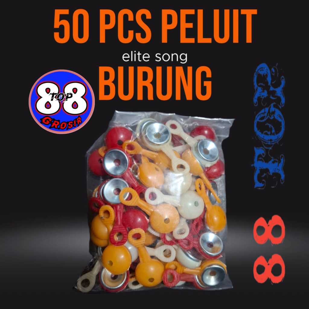 88TOP 1 BUNGKUS ISI 50 PCS PLUIT CIBLEK PELUIT MAINAN PANGGILAN BURUNG KICAU BERKICAU