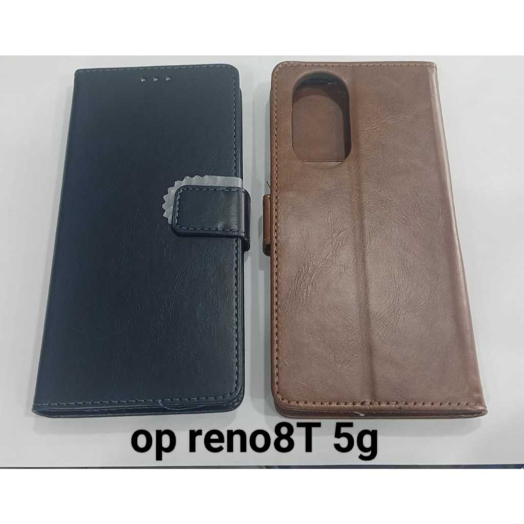 SILIKON/FLIP COVER/SOFCASE/DOMPET HP/SLOT KARTU+TALI GANTUNGAN OPPO RENO 8T 5G