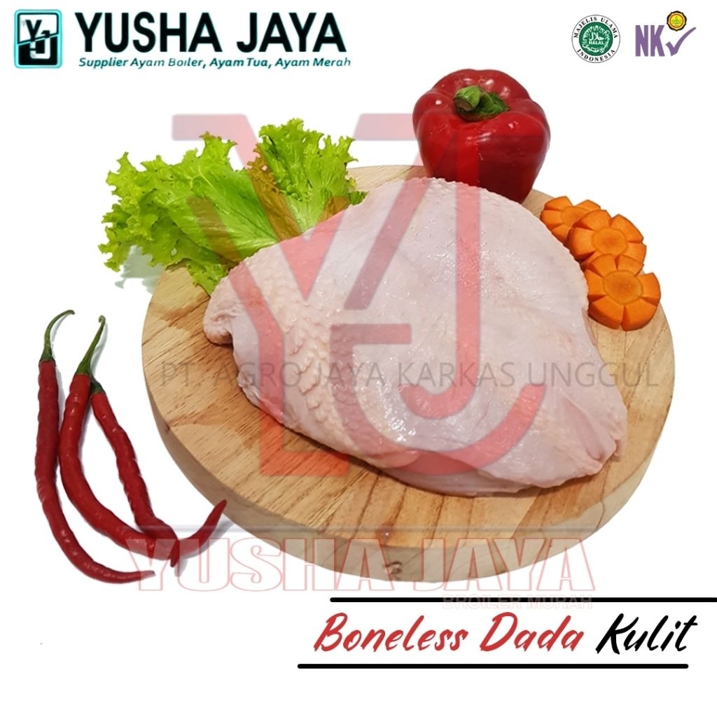 Fillet Dada Ayam Dengan Kulit Berat 1 Kg./Fillet Dada Ayam Fresh/Fillet Dada On Skin/Fillet Ayam Mur
