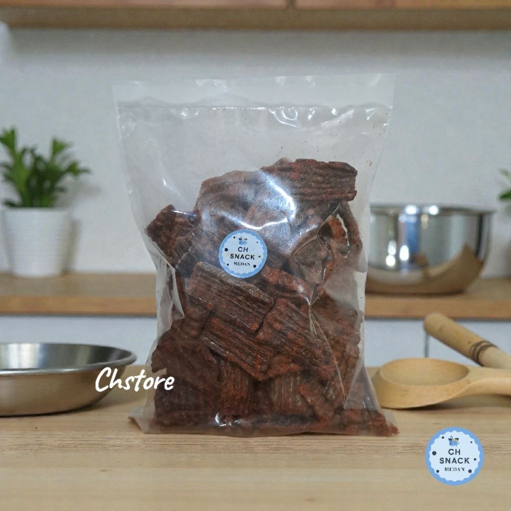 250 GRAM KERUPUK JENGKOL PEDAS JENGKOL BULAT / JENGKOL GENTENG CEMILAN VIRAL