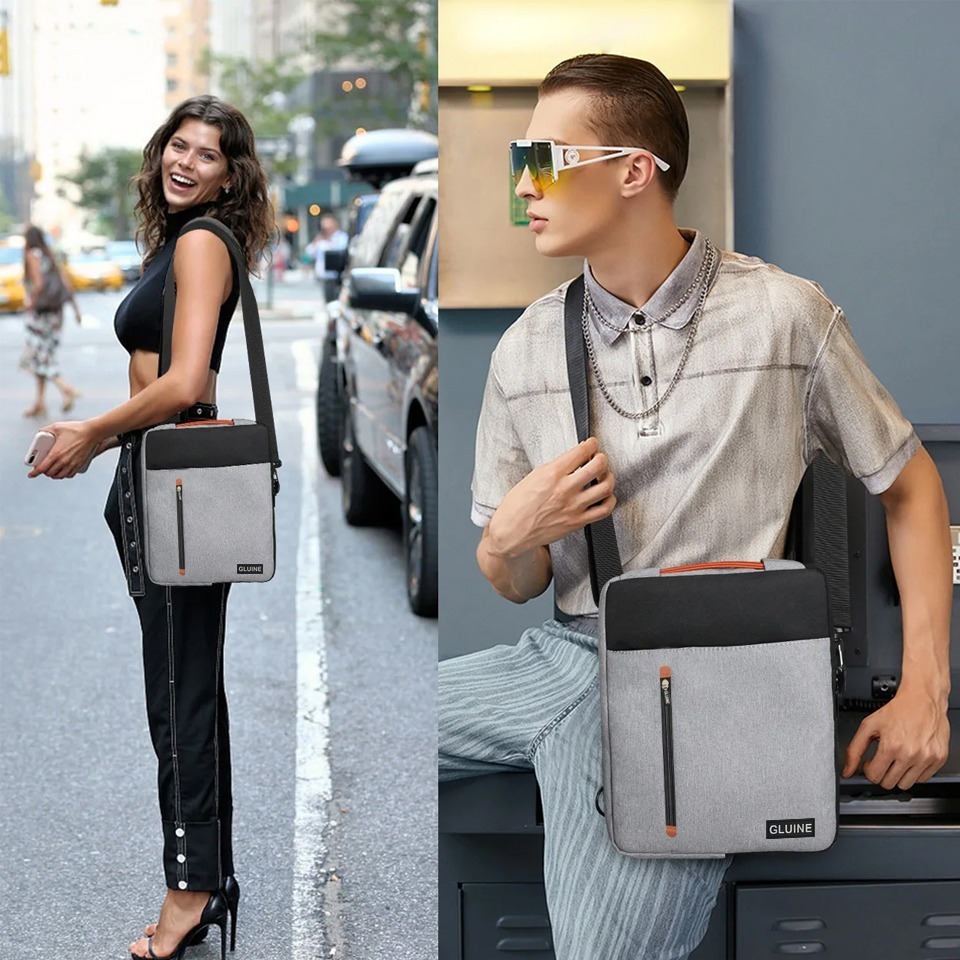 Gluine Tas Laptop Tablet 14" Utility dengan Tali Bahu untuk Pria dan Wanita - Tiga Cara Memakai - Ta