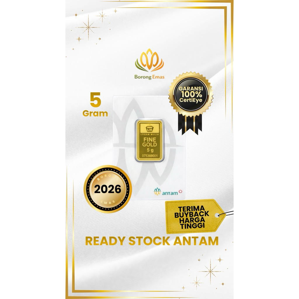 Logam Mulia Antam 5 gram asli bersertifikat tahun 2026 | LM Antam Original | Ready Stock | Best Sell