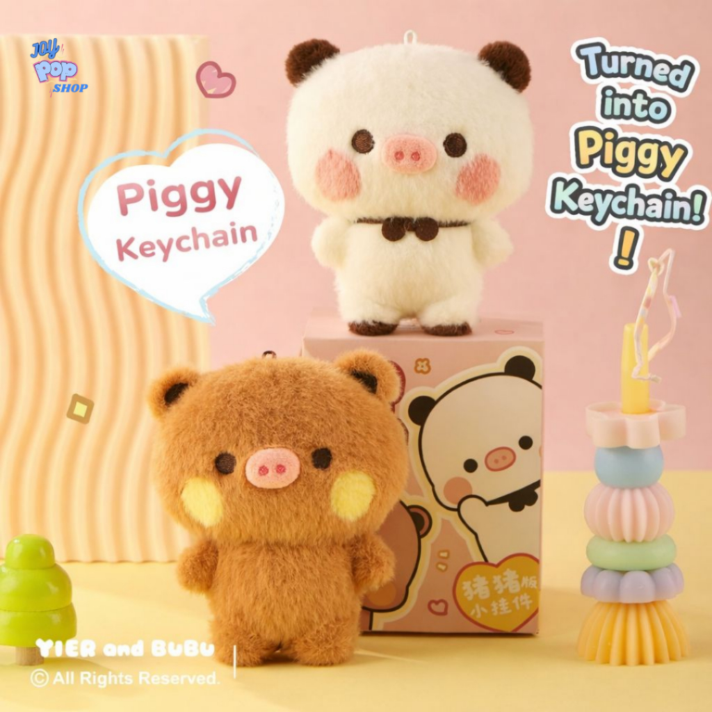 Boneka Plush Doll Bubu Dudu Piggy Gantungan Tas Bag Charm Doll Bubu Dudu Babi Piggy Ukuran 12cm