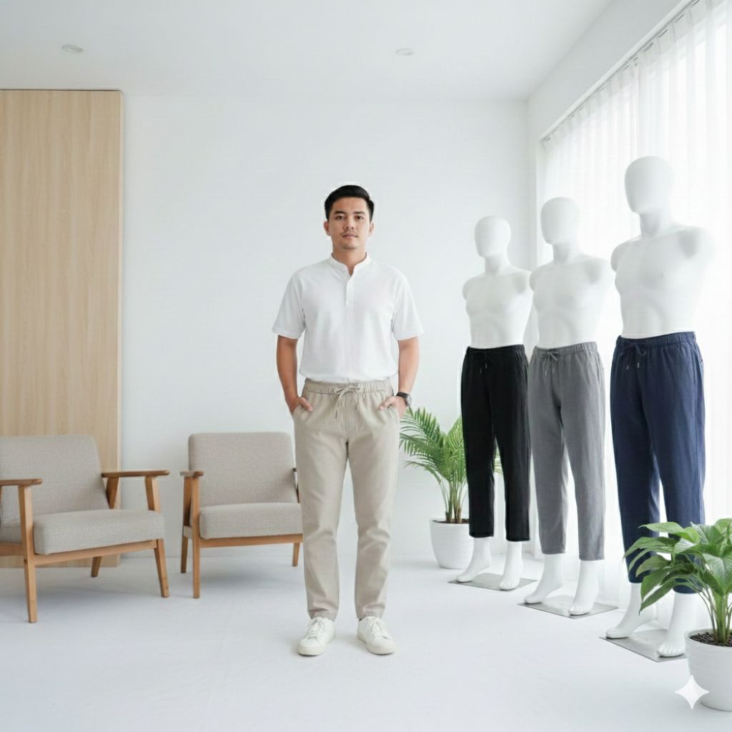 ARLINEN Celana Panjang Linen Celana Pria Dewasa Celana Linen Pria Terbaru