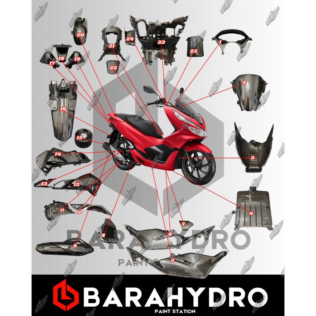 BODY KASAR KARBON PCX 150 2017-2020