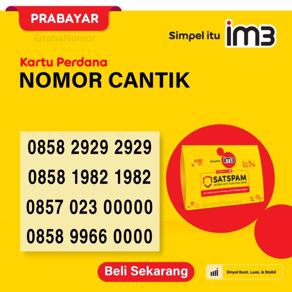 Nomor Cantik Indosat IM3 Hexa 777777 888888 999999 000000 111111 222222 333333 444444 555555 666666