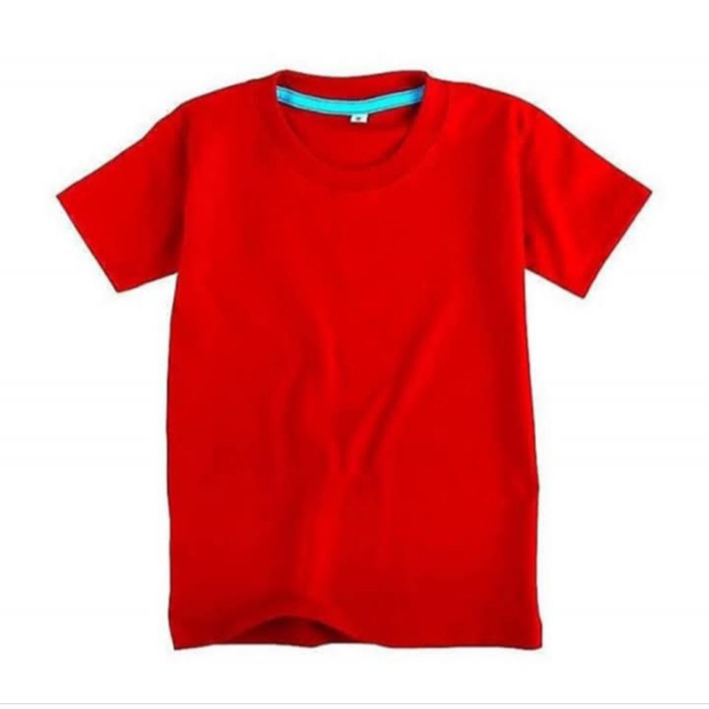 BAJU KAOS POLOS MERAH COTTON COMBED 24s POLOS ANAK LENGAN PENDEK MURAH PEREMPUAN LAKI BAJU ANAK