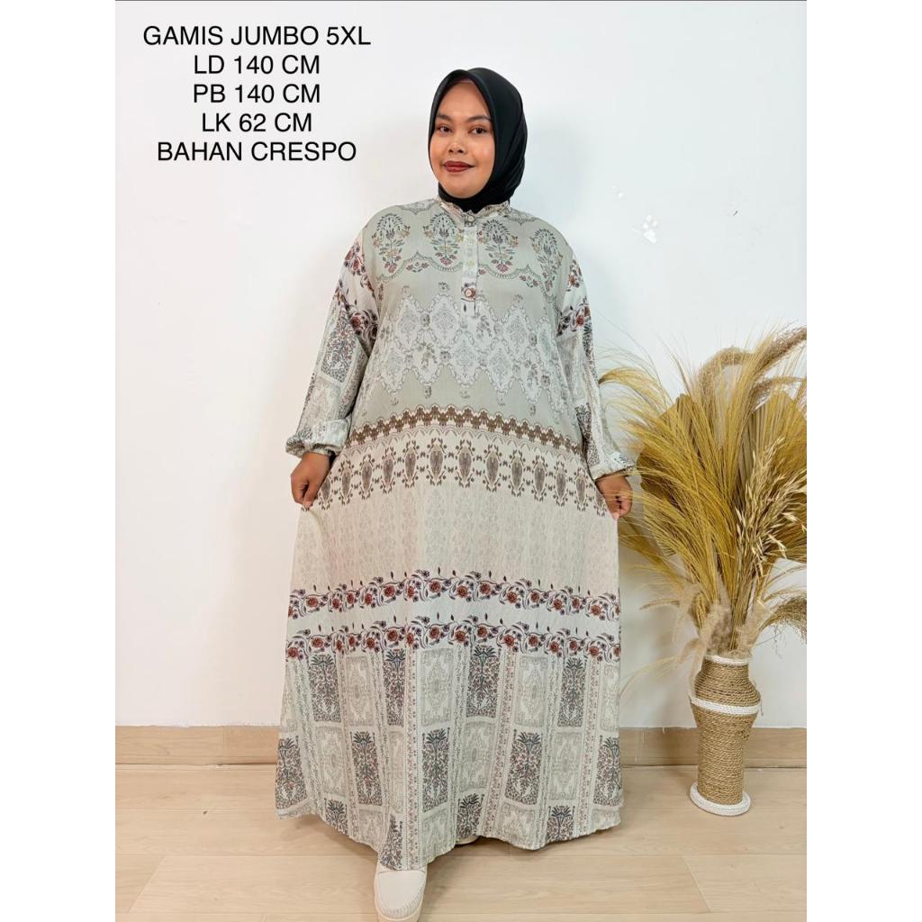 Gamis Jumbo Ld 140 Cm Motif Kekinian - Salma Dress