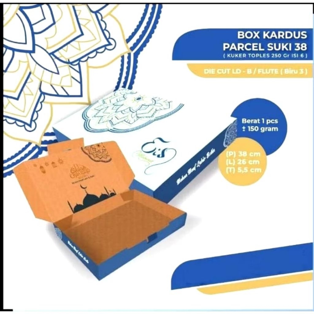 Box Kue Kering 38x26x5.5/Kardus/Karton/Hampers/Box (Kuker Toples 250gram isi 6)
