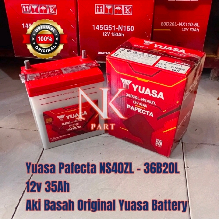 Aki Mobil Suzuki Baleno, Karimun, Splash Accu Yuasa NS40ZL Basah 35Ah